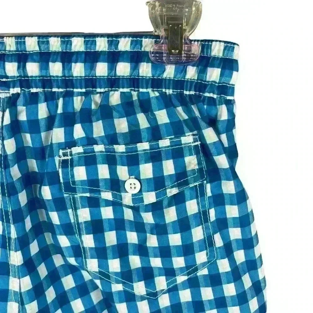 𝅺new NWT Kanu Surf‎ Men's Swim Trunks Blue Checkered Size Medium - Picture 4 of 8